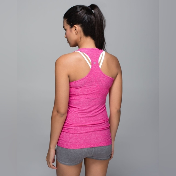 lululemon athletica Tops - Lululemon tank top ,Cool Racerback tank Heathered Jewelled Magenta Sz 12